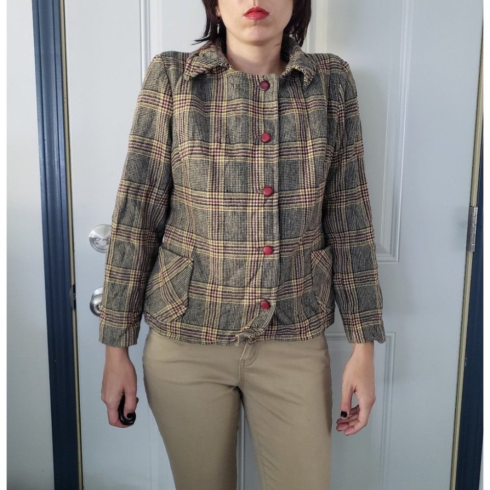 60s Plaid‎ Wool Blazer